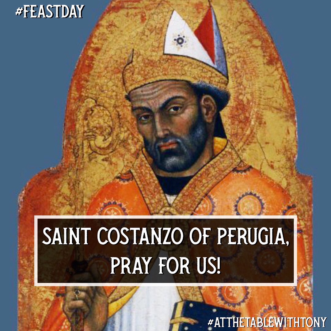 tonyatthetable's tweet photo. Saint Costanzo of Perugia, Martyr, pray for us! He’s the #PatronSaint of #Perugia, #Umbria. He’s considered Perugia’s 1st Bishop. The #torcolo is a traditional food eaten on his #FeastDay. It’s a ring-shaped cake made of pine nuts, raisins, & dried fruit. #AtTheTableWithTony https://t.co/vcIXwHqlZB