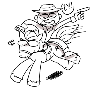 SarahBAudio's tweet photo. @pretty_gamerz drew an awesome representation of me attempting horse controls on Red Dead Redemption 2 https://t.co/lg9HutFxvG
