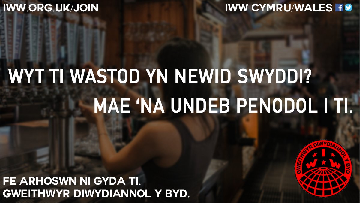 IWWCymru's tweet photo. Wyt ti bob tro'n symud o swydd i swydd, yn methu aros yn yr un gweithle?

Dere i ni, ac fe arhoswn ni 'da ti. IWW yw'r undeb i ti, ble bynnag yr wyt ti'n gweithio.

👉 https://t.co/EMHb0cdwCW https://t.co/JCEklk4OGb