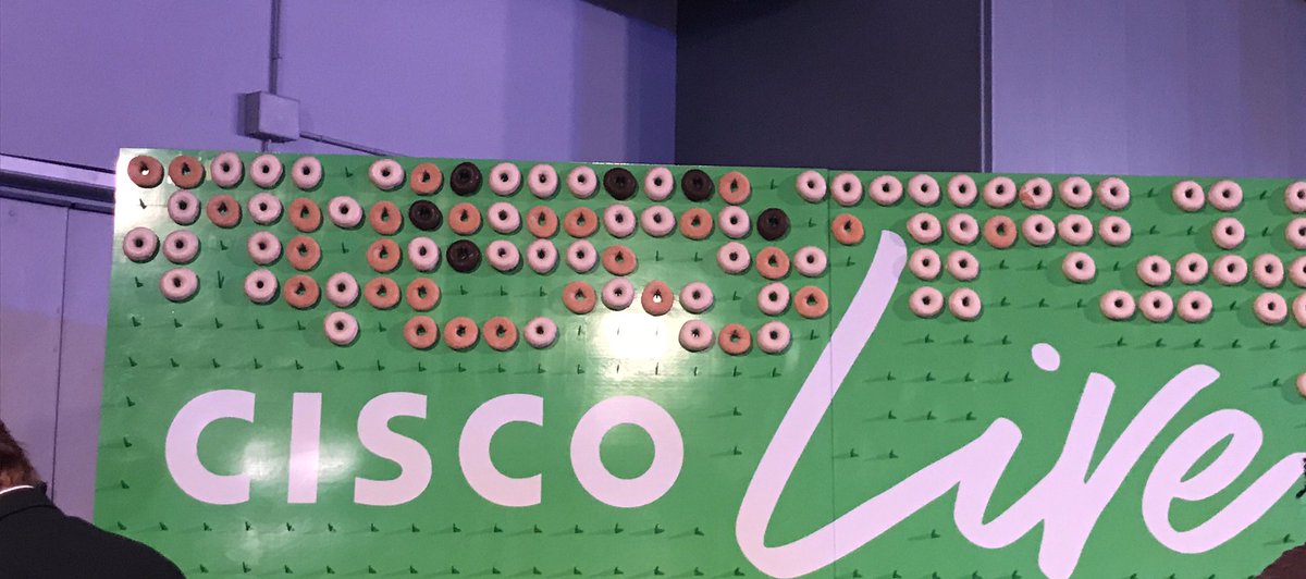 joangale2's tweet photo. Things are hopping here at Cisco Live Barcelona. Come down to the World of Solutions and check out the demo of the new #Cisco #Intersight Workload Optimizer in the Cisco data center area. Grab a donut from the donut wall on your way into the hall😋. #CLEUR @ciscoDC https://t.co/S131uvpidS