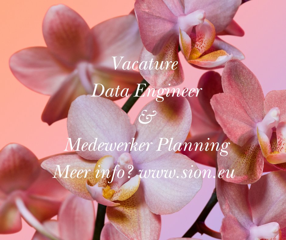 #vacature Data Engineer &amp; Medewerker Planning. 
#werkenbijsion Meer info? Check sion.eu
#dataengineer #medewerker #plannning 
Delen = 💛