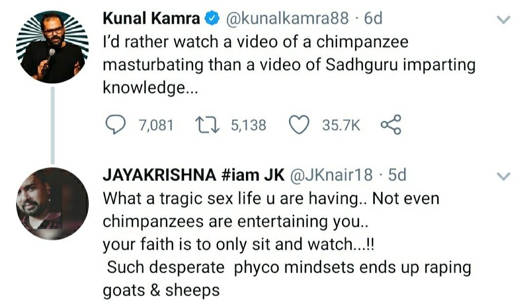 JKnair18's tweet image. Now since you can&apos;t fly... why don&apos;t you use this banned period to sit down &amp;amp; write a research paper on &quot;The art of a chimpanzee maturbating &quot;... 
 Atleast you will add a doctorate with your name (Phd in chimpanzee masturbation) 
Dr #Kunalkarma