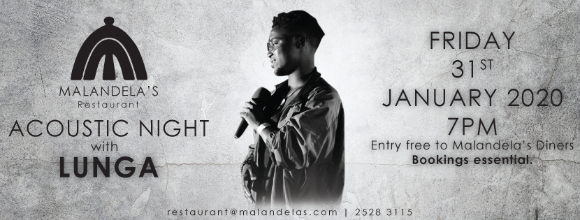 If you haven't heard, Lunga Sky "The Comet" is going to set your night a light this Friday night at Malandela's!

Entry is free so bring the squad!

Support and promote local talent by joining us under the stars at this show!

book now!!!

25283662 - info@malandelas.com