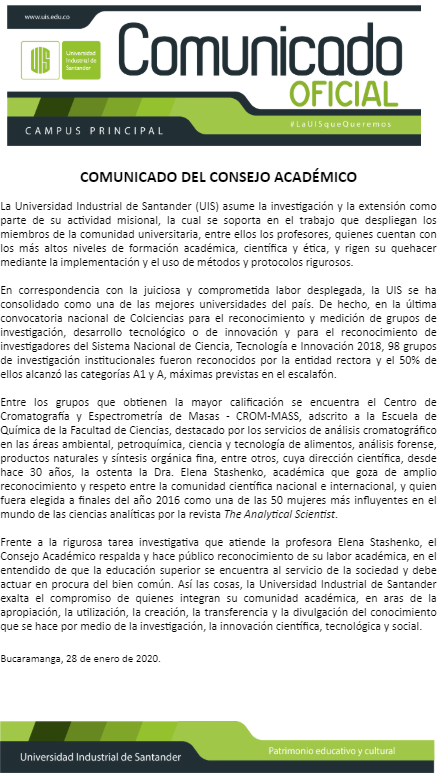 UIS's tweet photo. #Atención Comunicado del Consejo Académico. https://t.co/Bt8UkZ1FUi