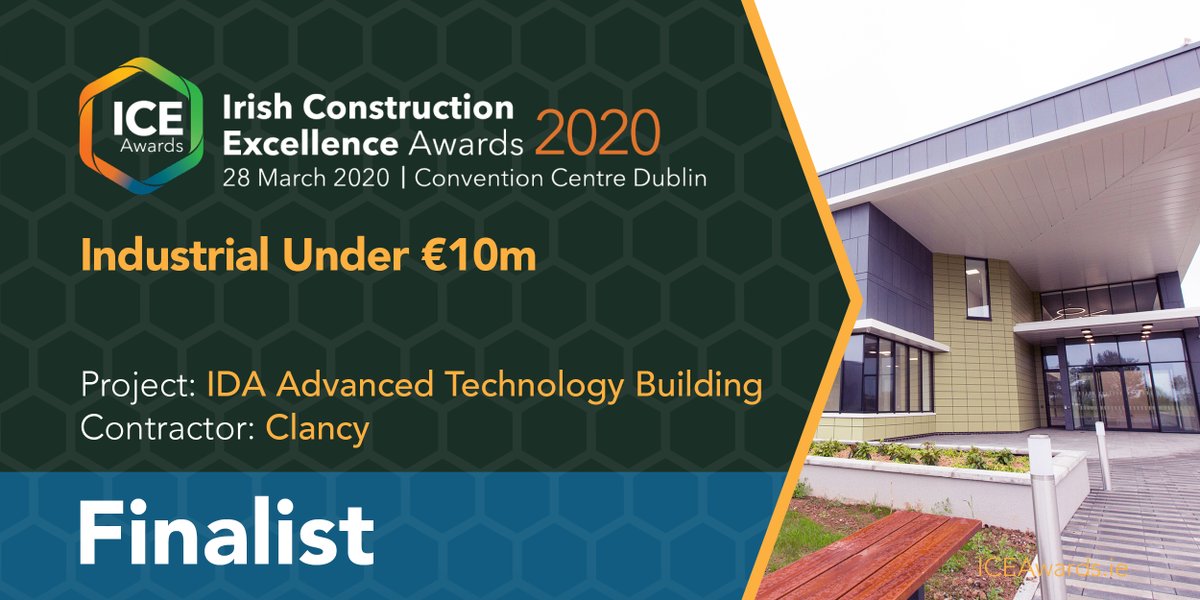 theICEAwards's tweet photo. ICE Awards 2020 Finalist: IDA Advanced Technology Building 
Category: Industrial Under €10m
Contractor: Clancy
Client: IDA
Lead Architect: van Dijk Architects

Visit https://t.co/Iep9Vzhhy1 
#ICEAwards https://t.co/lLBaxjevRO