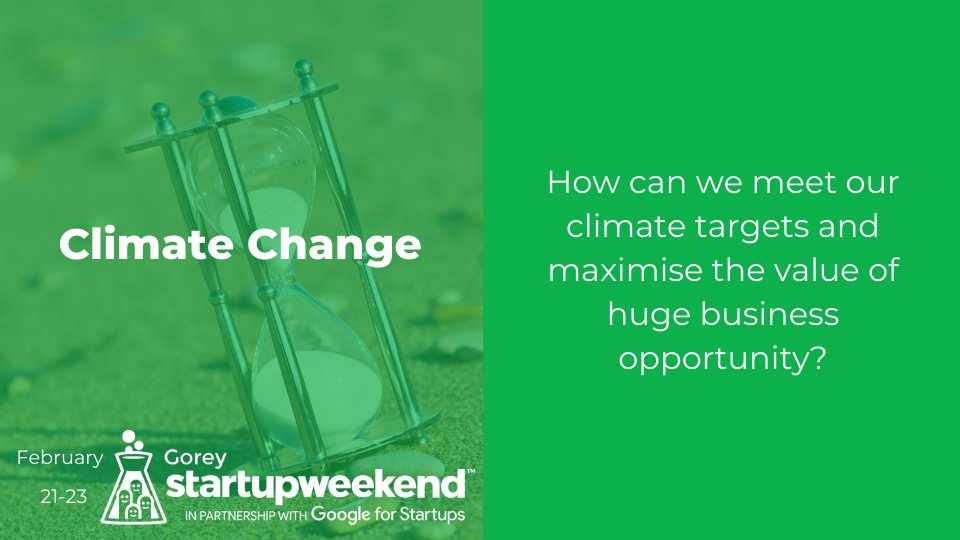 Climate Change is a $90Tn global opportunity with a short time window. There has never been a better time to begin your green business or social enterprise! Join SW Gorey 2020!
bit.ly/SWGorey2020
#SWGorey2020