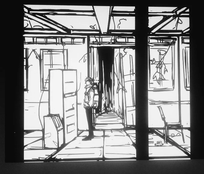 ずーっと放置してるラフ。
ここまで一気に描いて後やる気が起きない。
まだ寝かせた方がいいのかな?? 