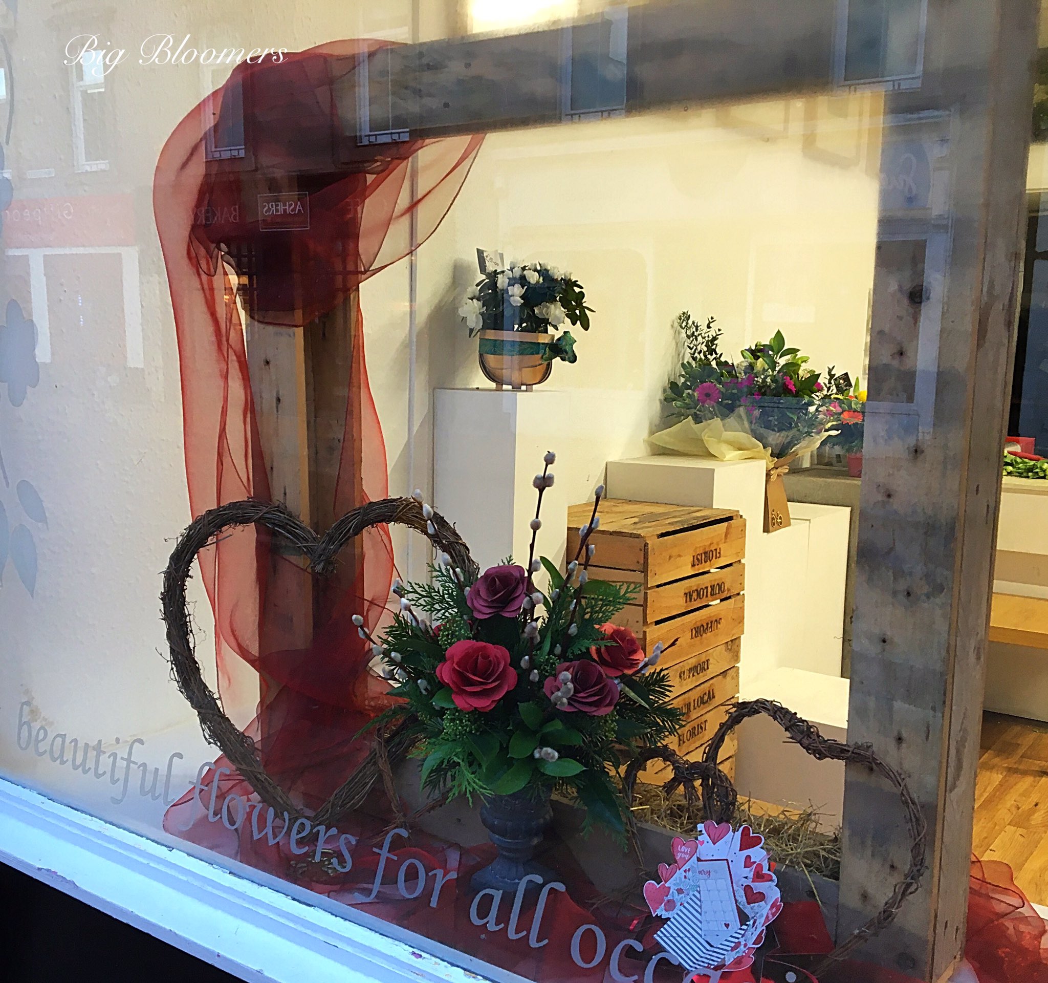 Big Bloomers on Twitter "Valentines windows at the shop valentines 