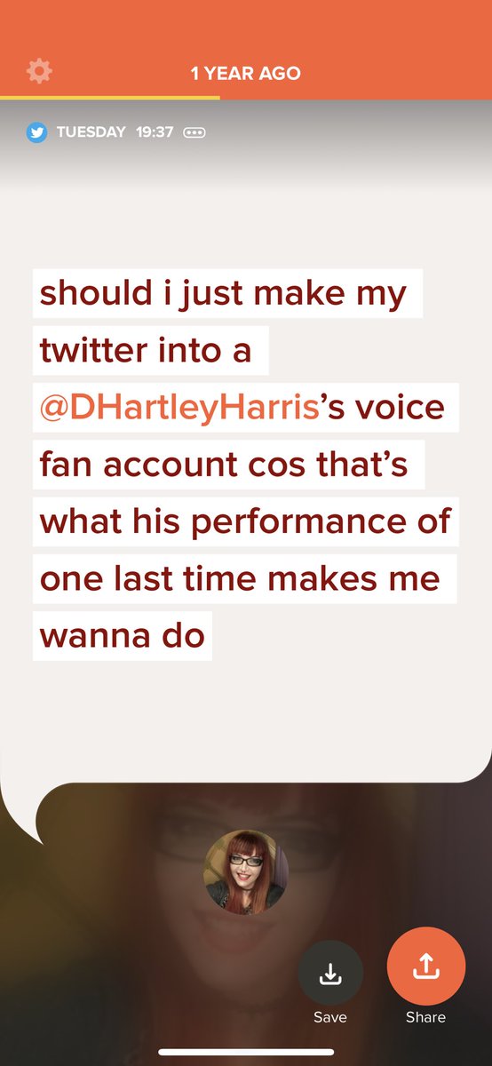 well i didn’t change my twitter, i just made a new one.  @DHartleyHarris’s voice is still just as amazing to me as it was then. 

-N