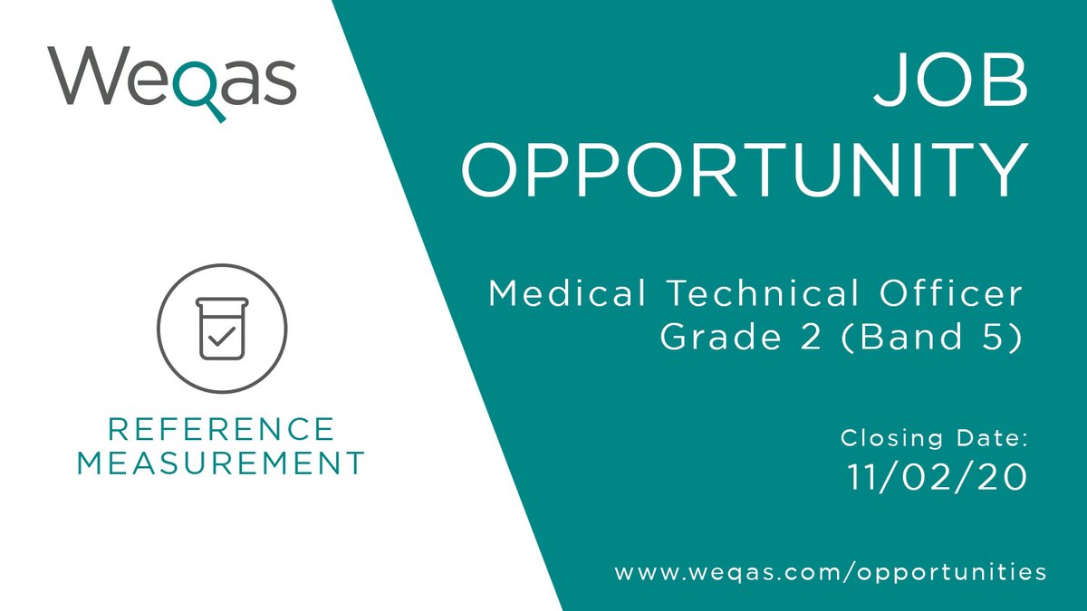 WeqasUK's tweet photo. Are you a Medical Technical Officer looking for a new challenge? We are #recruiting for a MTO2 at salary band 5.  Closing date: 11.02.2020. Apply now: https://t.co/r9xb9GiQE0.   #ReferenceLaboratory #Jobs #LaboratoryJobs #Science #Healthcare https://t.co/zIEefH6vY9