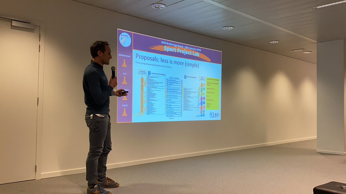 EpsiEU's tweet photo. Discovering the new EU programming period with Bjorn Koopmans from IDEA Consult #SportProjectLab https://t.co/8WKwwDpWcw