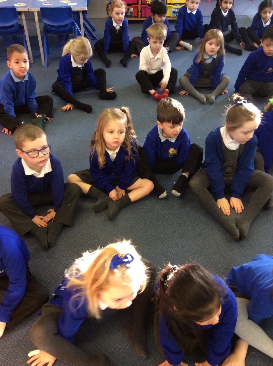 PrimaryArh's tweet photo. For Mental Health week, the Ladybirds are finding out about how to keep our minds healthy. We’ve been doing yoga every morning - we can listen to the relaxing story whilst trying different stretches and ways to move our body! #ARHReception #healthybodyhealthymind #mentalhealth https://t.co/1peRjfSSDj