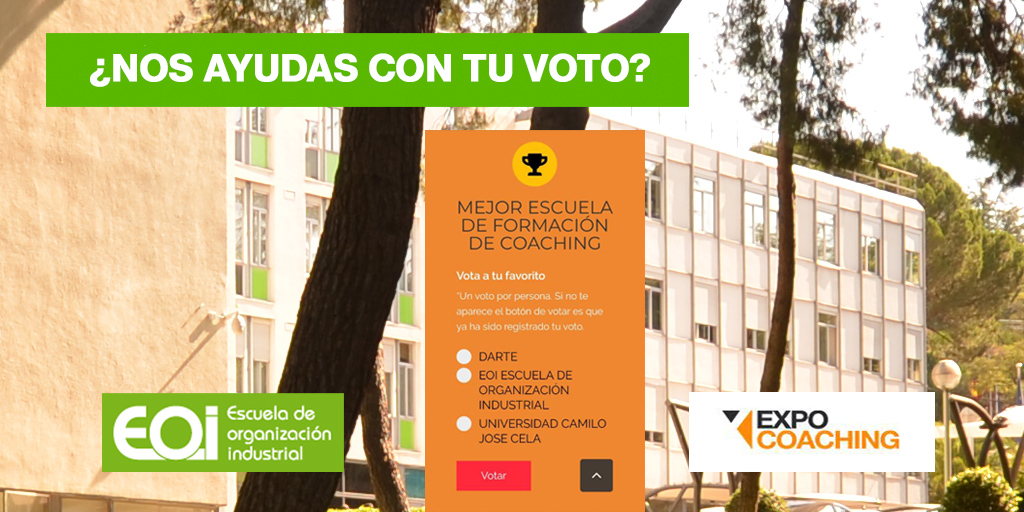 eoi's tweet photo. 🎉¡Estamos muy felices porque somos finalistas de los premios que otorga @Expocoaching20 en la categoría de "Mejor Escuela de Formación en #Coaching"!

¿Nos ayudas a lograr el galardón? Puedes votarnos con un solo clic 🖱️ ¡GRACIAS!😃

Entra aquí👇 
https://t.co/UMlA1ahSmD https://t.co/YU9GcsuIds
