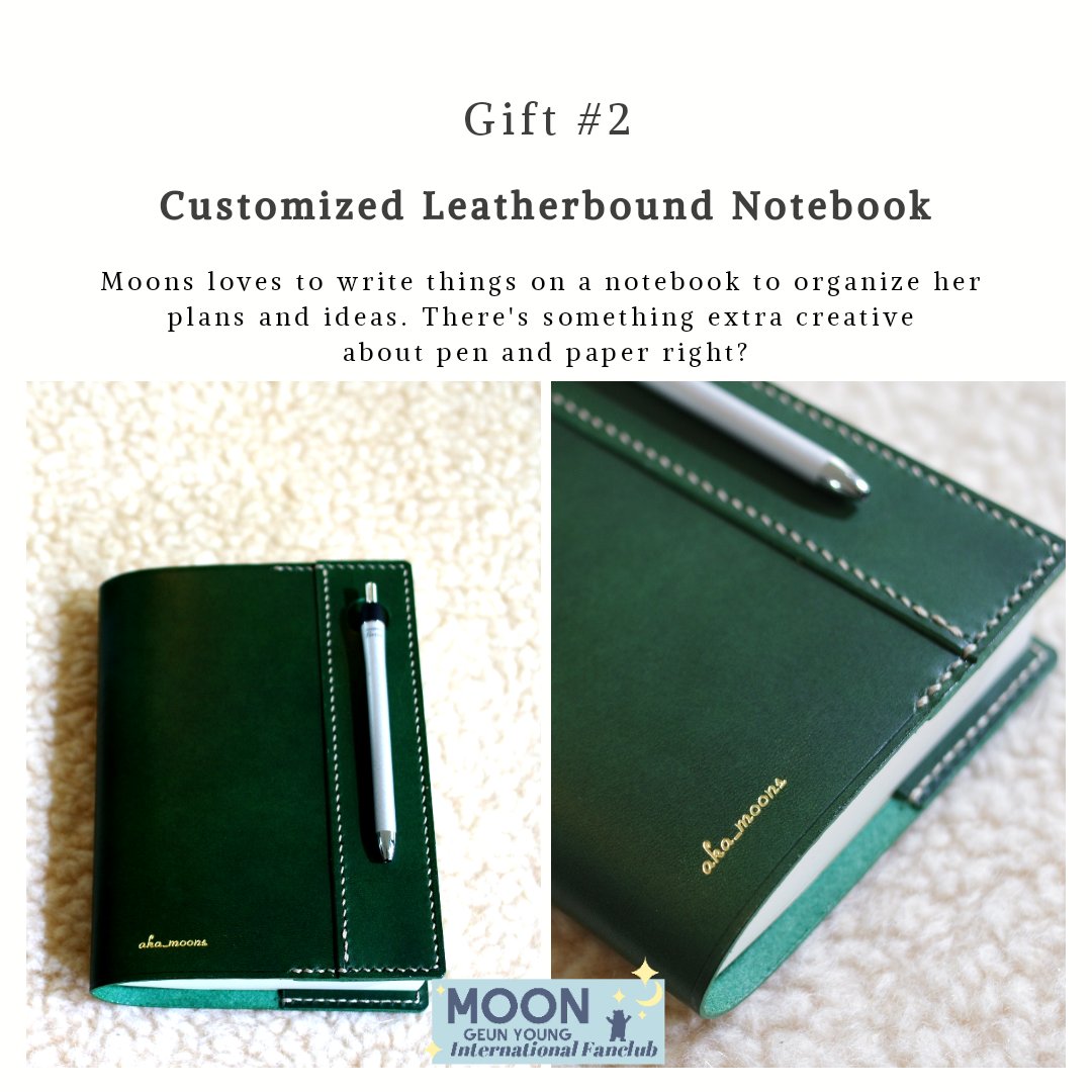 MGYIFC's tweet photo. [21st Debut Anniversary Project by MGYIFC]

Gift #2 and #3- Customized Leatherbound Notebook and European Linen Tote Bag made by linen_and_leather

#MoonGeunYoung #문근영 #21YearsWithMoons https://t.co/eEyPPh92Mf