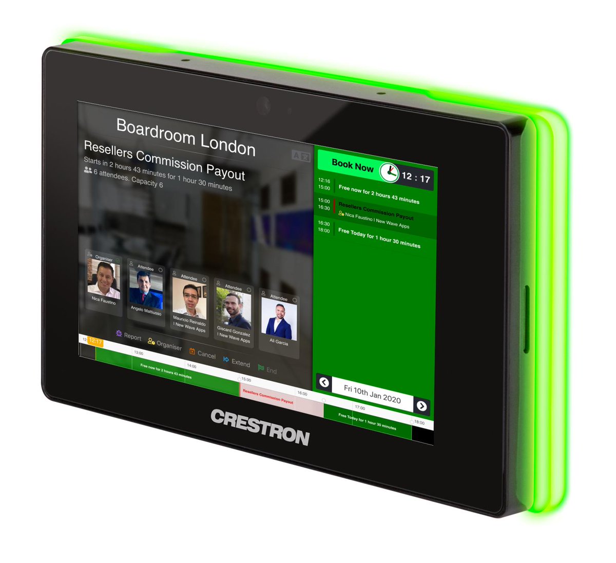 Mattiusso's tweet photo. See you at the ISE event at the Amsterdam RAI, 11-14 Feb, Crestron Booth C20, for a chat and demo of the New Wave Scheduler intelligent room scheduling integrated with Crestron TSS and Light Bar. https://t.co/ef2HOGQv4C https://t.co/gcVfmVArJ9