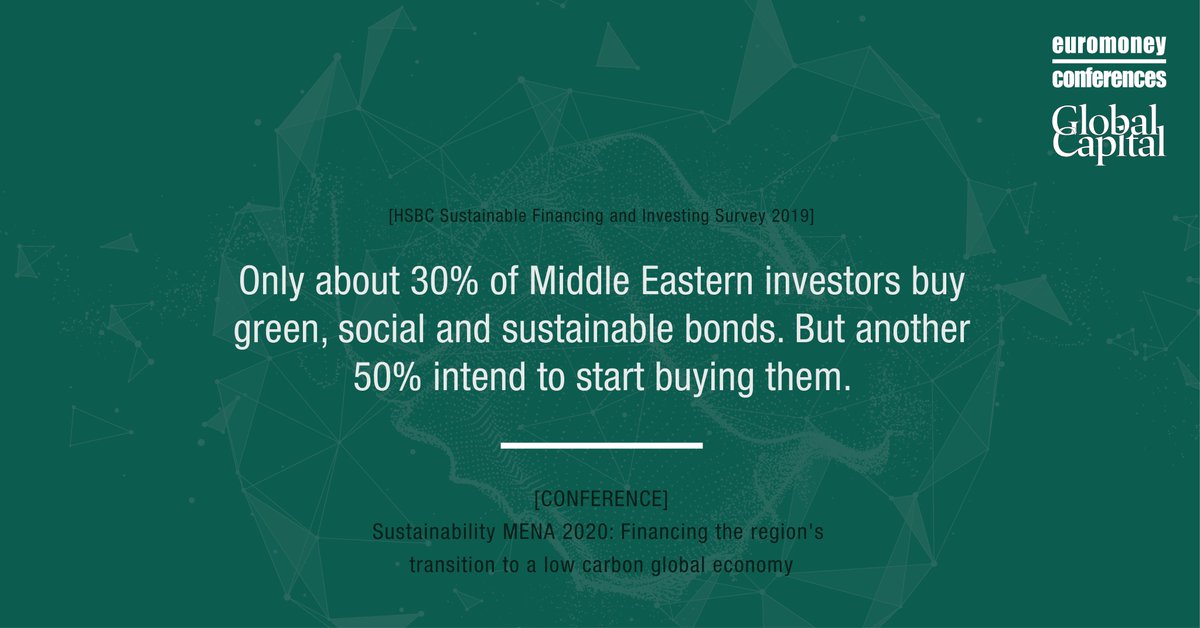 EuromoneyConf's tweet photo. This statistic shows great promise for green, social and sustainable bonds in the Middle East! 

Join the discussion by registering to attend the Sustainability MENA conference here: https://t.co/z6uboHkJGK

#emcSRIMENA #sustainability #greenbonds #middleeast https://t.co/1v0usdYtk9