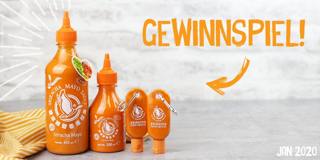 FOLGE &amp; RETWEETE für die Chance jede Menge #Sriracha zu #gewinnen! 🧡

#Competition #Win #WinItWednesday #Vegan