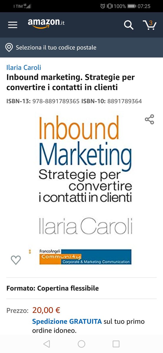 Da oggi online il primo manuale italiano aggiornato su #inboundmarketing
Grazie a @AngeliEdizioni al mio editor Misa Giuliani, a <a href="/VeronicaGenti/">Veronica Gentili</a> e <a href="/MassimoPetrucci/">Massimo Petrucci</a> per prefazione e premessa. The best is yet to come 😉