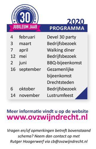 Wilt u weten wat we dit jaar nog meer in petto hebben voor u? Kom dan naar een van onze bijeenkomsten en/of houdt onze website in de gaten

ovzwijndrecht.nl