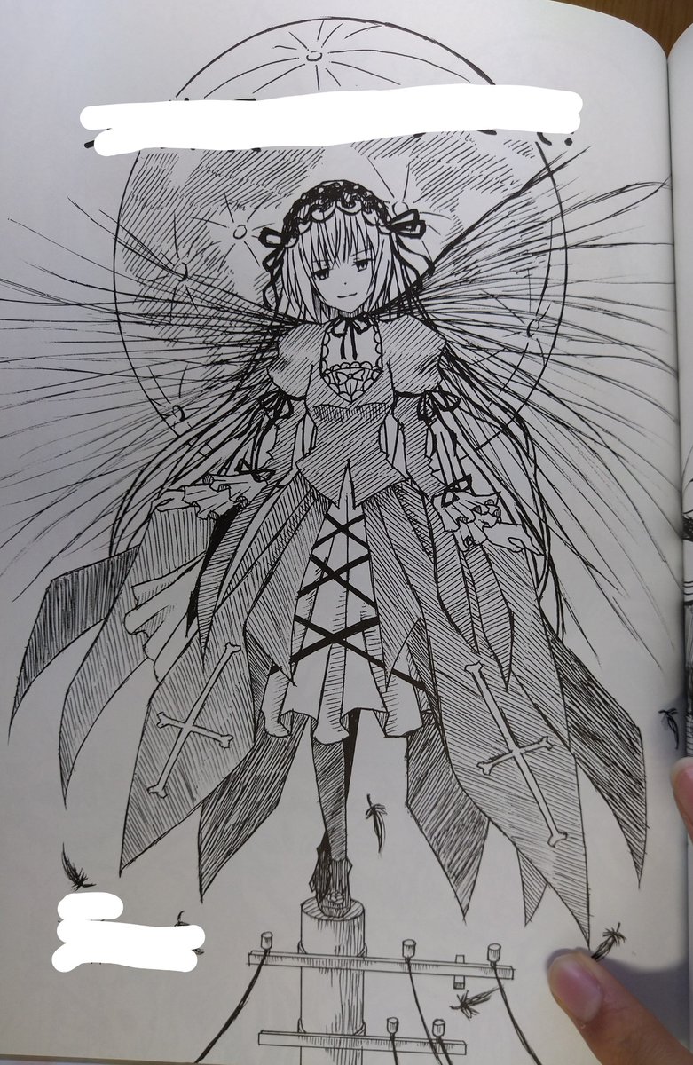 最近卒制やら課研やらで趣味絵が描けてないので前に文化祭用に描いたやつでも貼っときます。字は汚いので消してます。笑 