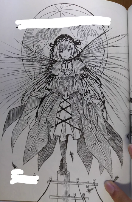 最近卒制やら課研やらで趣味絵が描けてないので前に文化祭用に描いたやつでも貼っときます。字は汚いので消してます。笑 