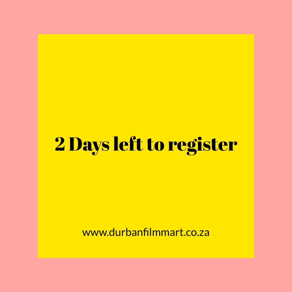 durbanfilmmart's tweet photo. 2 Days left to register and become part of Africa’s leading film market 

A reminder to all filmmakers, closing date for submissions for the 11th Durban FilmMart close on 31 January 2020, follow link below to website https://t.co/SYFzn5vwiK  

#DurbanFilmMart2020 #DFM20 #DFM11 https://t.co/RGucdcurZk