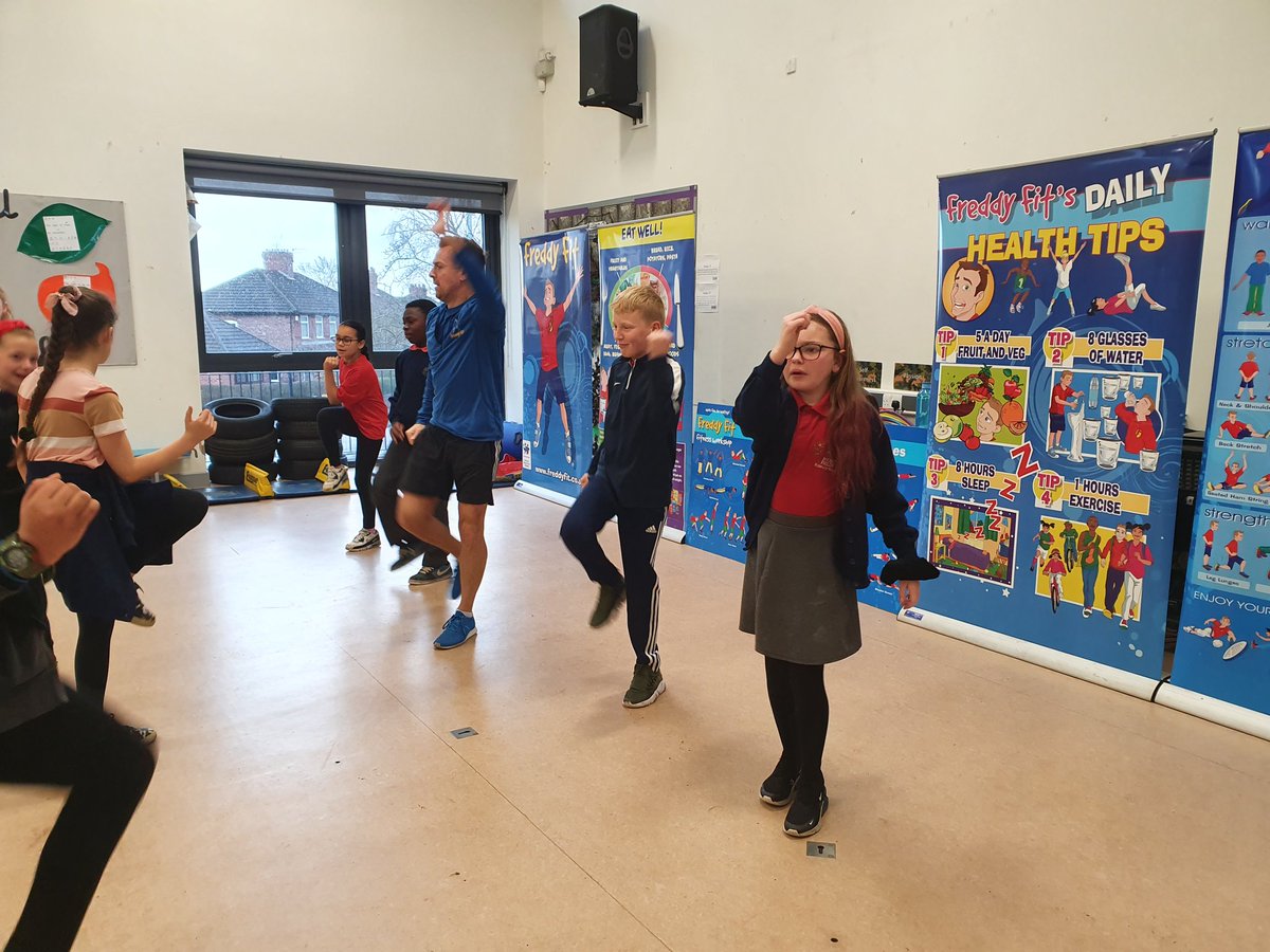 Year 6 working hard with <a href="/FreddyFitCom/">Freddy Fit</a> this morning.