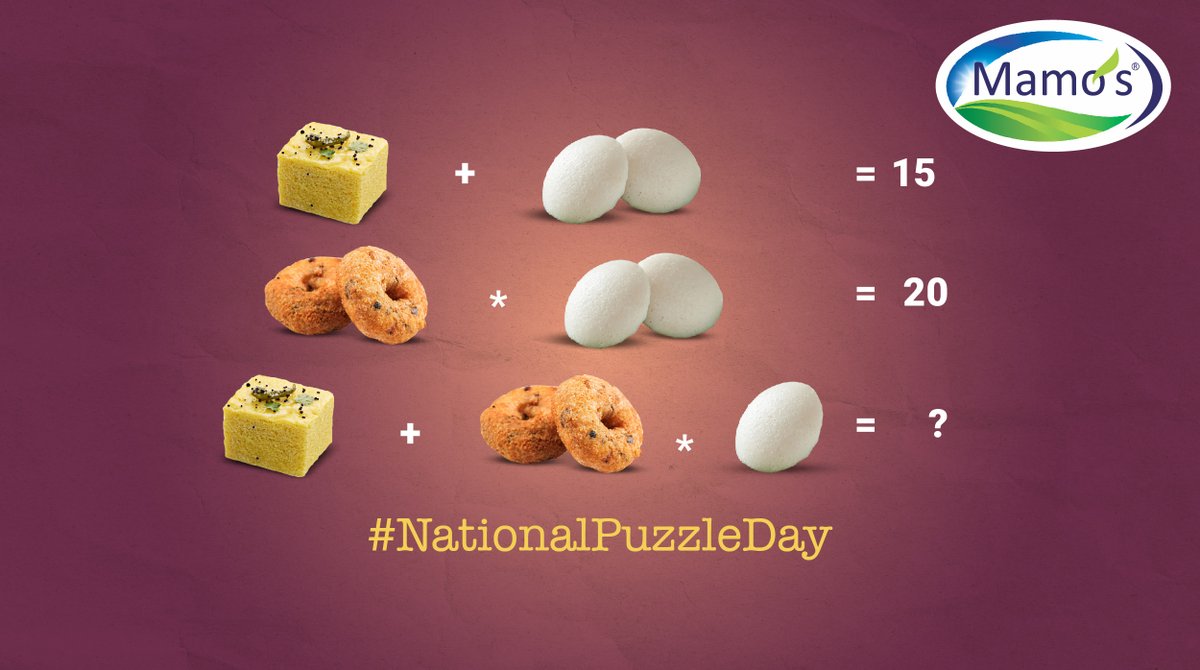MamosIndia's tweet image. Let&apos;s see if you can solve the @MamosIndia instant #FoodPuzzle instantly 😎
#CommentTheAnswer below 👇

#NationalPuzzleDay #FoodPuzzles #Puzzle #PuzzleTime #Puzzler #PuzzleAddict #PuzzleMania #PuzzleFun #PuzzleGram #PuzzleOfTheDay #Mamos #MamosIndia #TasteTheDifference