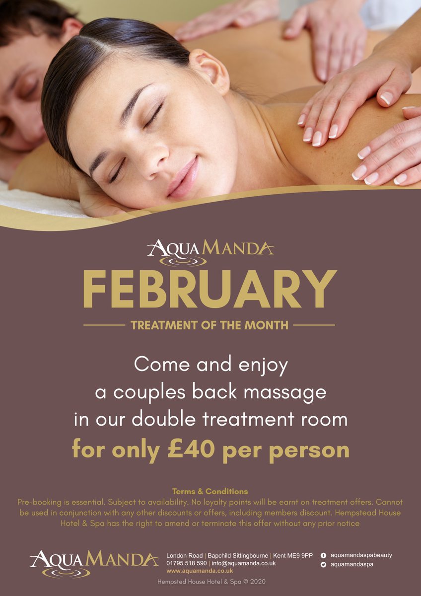 AquaMandaSpa's tweet photo. Get ready for our #FebruaryOffer from AquaManda Spa. They are red and romantic! #MonthOfLove #February 💘💕💅💆💆‍♂️

Why not book them now? Call 01795 518 590 https://t.co/fxYq4LcZ92