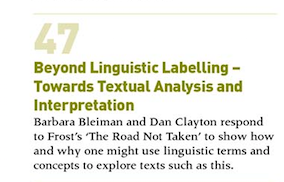 EngMediaCentre's tweet photo. The piece in Feb emag by @BarbaraBleiman &amp; @EngLangBlog tries to offer a steer for AL Lang &amp; Lang/Lit students on using linguistic terms in writing about texts – not for its own sake but to explore meanings. Do share with students when it's published!  https://t.co/lagy49OiDH https://t.co/rKlbwsVi77