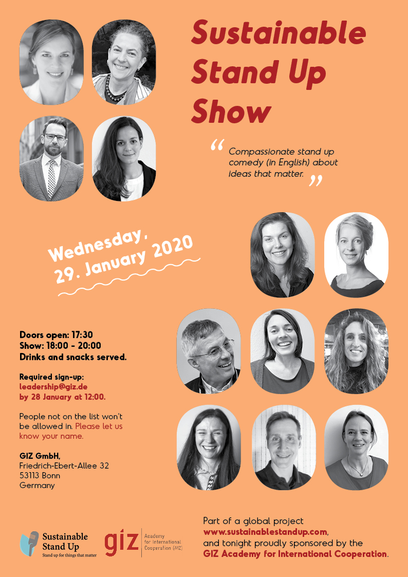 170+ people coming to see tonight’s <a href="/SusStandUp/">Sustainable Stand Up</a> show <a href="/giz_gmbh/">GIZ</a>. The comedians are performing for the first time, having done my course. Now they know how to talk about ideas that matter in compassionate and hilarious ways.  Looking forward to rocking the stage with them!