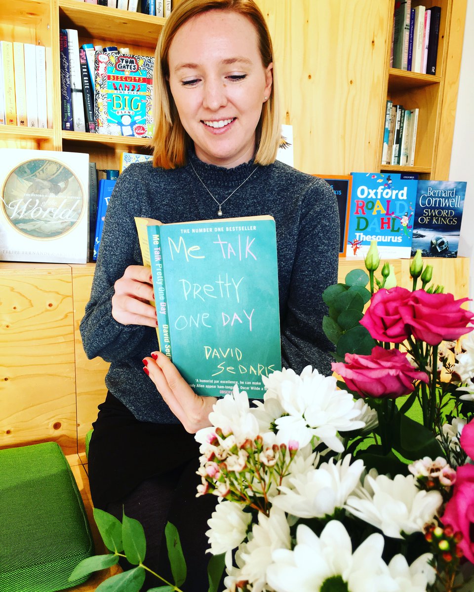 DHAbooks's tweet photo. Hannah from our Film/TV Dept. is reading David Sedaris' #metalkprettyoneday. “His essays are written with magnificent gusto: gleeful, occasionally outrageous and laugh-out-loud funny. I got some strange looks when I got the giggles reading on the train yesterday!” #dhaisreading https://t.co/yqDkd6So5m