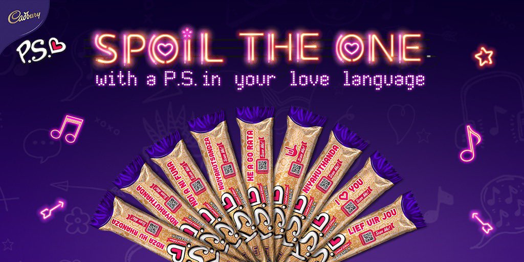 CadburyPSBar's tweet photo. Puppy-love, sister love or self-love… No matter who your loved one is, #FindLoveInYourLanguage when you share a limited-edition P.S. bar. 💜 https://t.co/igQZGgbcmG