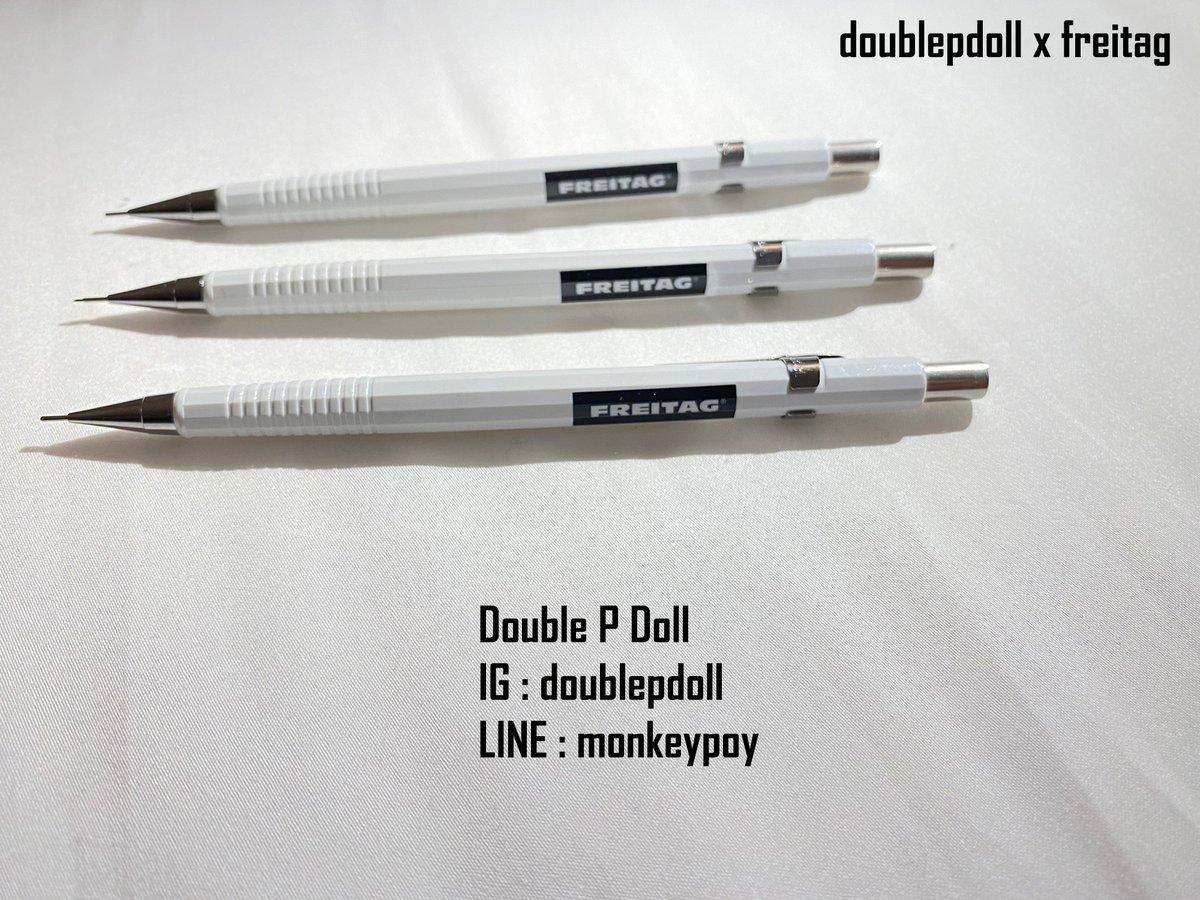 monkeypoytutor's tweet photo. ดินสอกด FREITAG

มือ 1 จาก MILAN

⬜ ดินสอของ PENTEL คุณภาพดี ⬜

ราคาแท่งละ 450 บาท

สนใจติดต่อมาได้เล๊ยยย

#doublepdoll #doublepdollxfreitag #freitagthailand #freitag #frtg #freitagerthailand #freitager #gonewithfreitag #freitaglover #freitagbag #freitagpencil #pentel https://t.co/y6S5GYHUHz