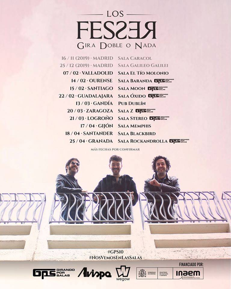 La gira 'Doble o Nada' de <a href="/LosFesser/">Los Fesser</a> pasará por #Gijón el 17 abril 2020 y por #Santander el 18 abril 2020
Los acompañarán, en la Memphis y el Black Bird, <a href="/gallosbanda/">@gallosbanda</a>