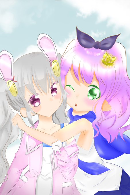 #画力ビフォーアフター 
2018年10月と2019年12月らふぃーちゃん 