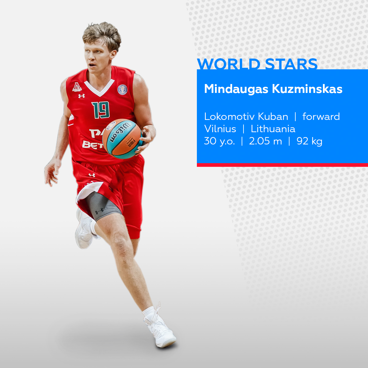 VTBUL's tweet photo. @lokobasket @cskabasket @Khimkibasket @unicsbasket @zenitbasket @BC_NN @parmabasket @BC_Enisey @basket_zg @Shved23 @KulaginDmitry @GrigMax19 @VladTrushkin1 @Zab4ik @TheNatural_05 @ErrickM3 @8Adas 🌎 Участник Матча Звезд-2020: Миндаугас Кузминскас, @lokobasket | Сборная Звезд Мира

🌎 VTB League All-Star 2020: Mindaugas Kuzminskas, Lokomotiv-Kuban | World Stars team https://t.co/EAU1C8FAFv