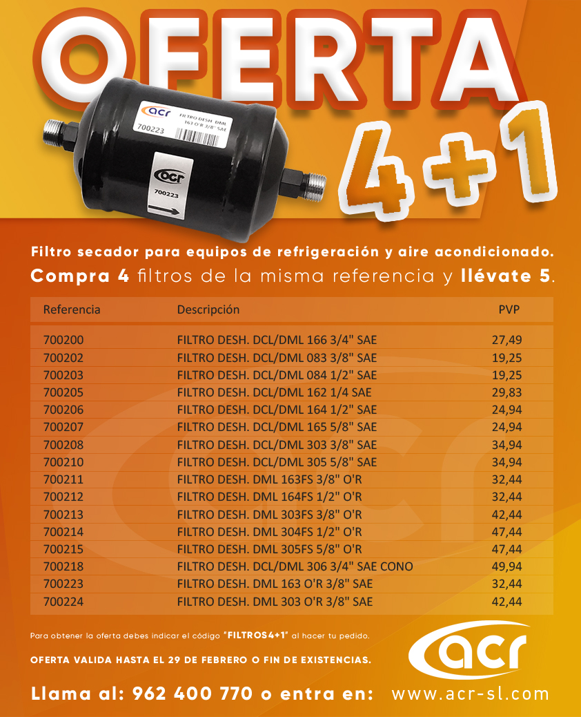 acraire's tweet photo. Aprovecha esta nueva oferta de filtros ACR roscados para equipos de #refrigeracion y #aireacondicionado. Llámanos o entra en: https://t.co/A9ADc6am04 https://t.co/EDC2qJ85UI