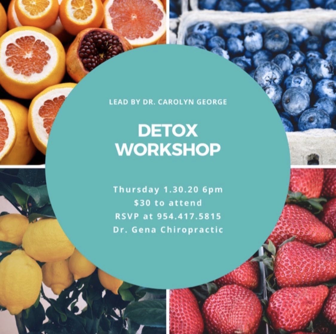 DoctorGena's tweet photo. #detox workshop 1.30.20. RSVP now to reserve your seat! https://t.co/F8kZyAJUQa