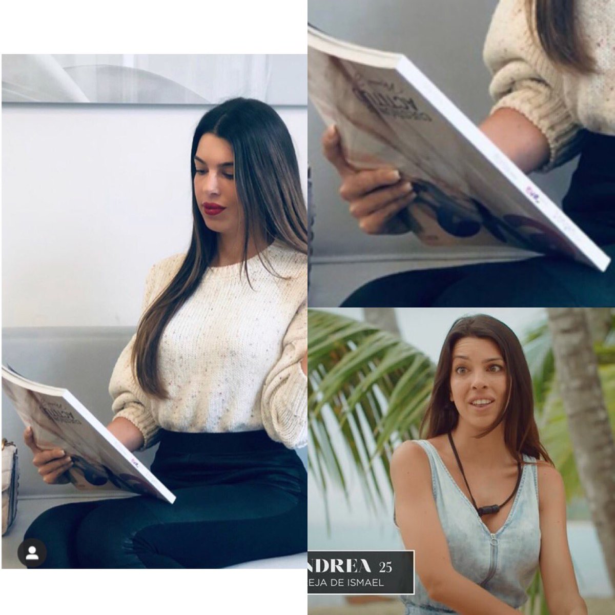 conbdebonyta's tweet photo. Andrea y su neurona leyendo al revés. 👀.   #LaIslaDeLasTentaciones6 https://t.co/rvWLPgsQDH