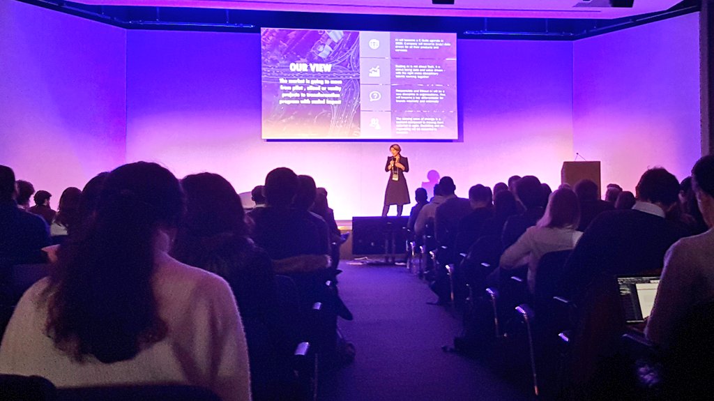 RezaJarral's tweet photo. Tips for moving #AI beyond siloed, pilot projects to scalable business processes, embedded w/ #ethical values @ C-suite throughout. Gr8 keynote from @LCailleteau at #AIBESummit @AIBE_Summit. In time for @NHSX's AI Awards announcement. #HealthTech2020 https://t.co/Kwmlvyqjkj
