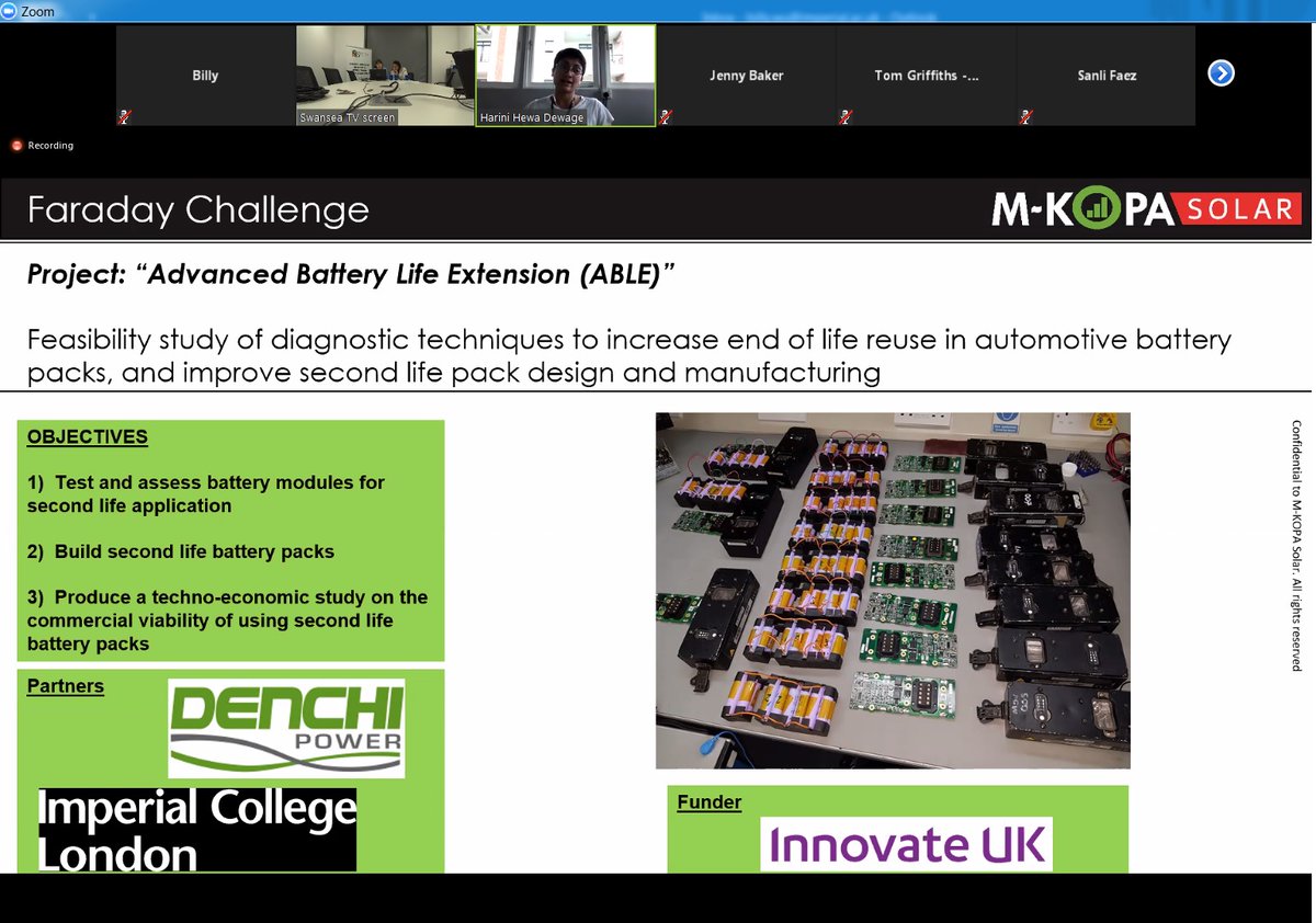 ICBillyWu's tweet photo. Great talk from @harinihd @mkopasolar at the @SUNRISEnet1 #SunBat2020 virtual conference. Fab idea from @DrJenBaker to help reduce #CO2 associated with conference travel/make science more accessible. Shout out for our @innovateuk #FaradayChallenge project on 2nd life #batteries https://t.co/KVTsDgukDO