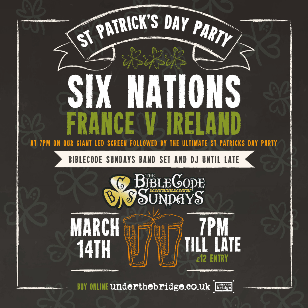 Jenohiggins's tweet image. Celebrate all things Irish at UTB with the Six Nations and Biblecode Sundays! lnkd.in/gAasYxy 
@LondonIrishBlog @londonirishbiz @TourismIreland 
#londonirish #stpatricksday #irishinlondon #slainte #paddysday