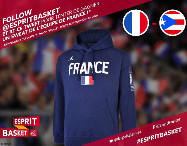 EspritBasket's tweet photo. Dernier jour de compétition, dernière chance de gagner le sweat des Bleues 🇫🇷 #FRAPOR

Follow + RT pour peut-être repartir avec. Let's go ! 💯 #EspritBasket https://t.co/Ho7rTEmSQx