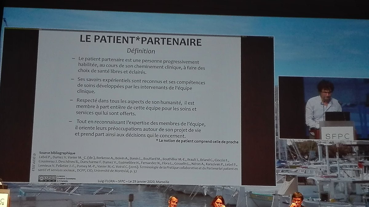 DCabelguenne's tweet photo. Et le patient partenaire dans tout ça ? Le point de vue de M. Luigi Flora Université de Nice. C'est au congrès de la SFPC à Marseille ! #sfpc2020 #sfpc20 @SFPCOfficiel https://t.co/7PZA248bCz