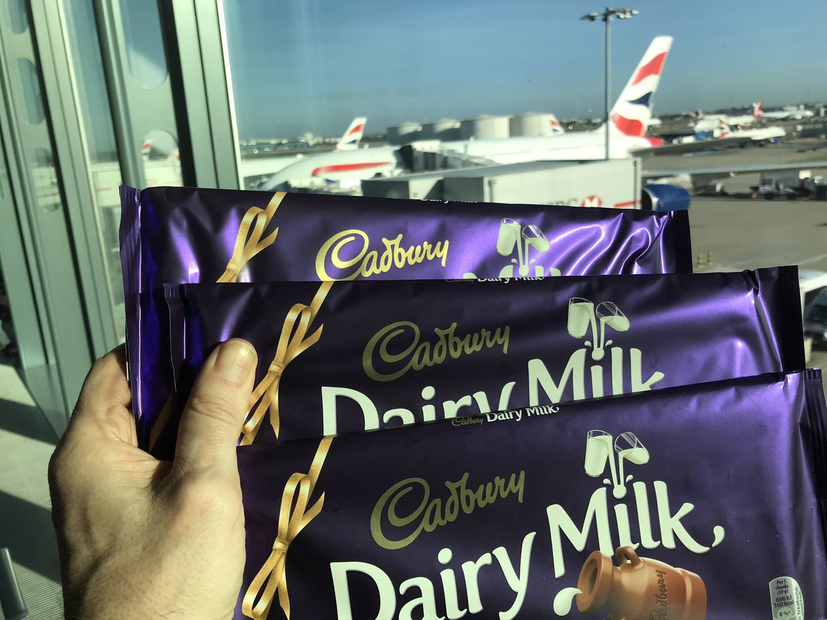 When I lived in Brussels I used to take proper chocolate back. Today off to Washington where the situation for our defence staff is a lot worse. So taking emergency supplies for @kathryn_essex @EAFergusonFCO