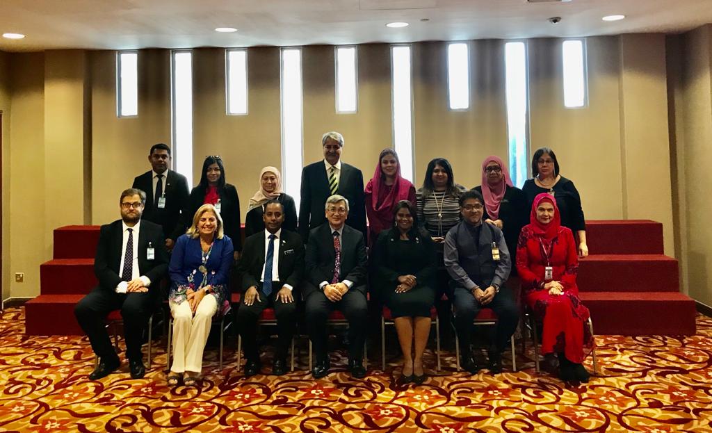PGAction's tweet photo. #NowAt | PGA Secretariat, the Honorable Speaker of the Dewan Rakayat, MPs of Malaysia 🇲🇾, Pakistan 🇵🇰, and Maldives 🇲🇻 in addition to the distinguished EU 🇪🇺 Ambassador to Malaysia and @UNDP Representative are gathering today to discuss #WomenMPsAgainstIllicitSALW. https://t.co/WnxxKzp9Nd
