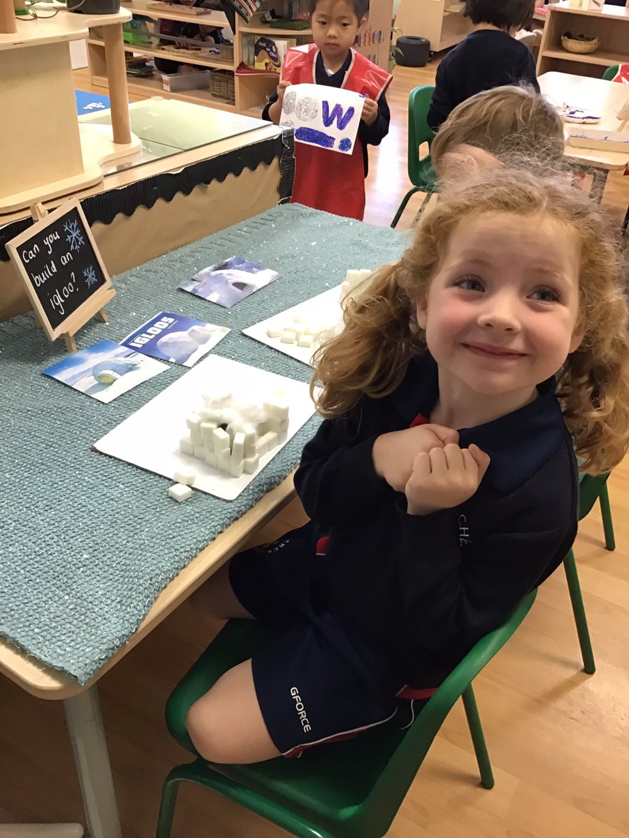 RPSDubai's tweet photo. The #STEM challenge in #RPSFS2 this week was building a covered igloo with sugar cubes. We saw lots of concentration faces! #eyfs #eyfsstem https://t.co/u1Gu8am11s