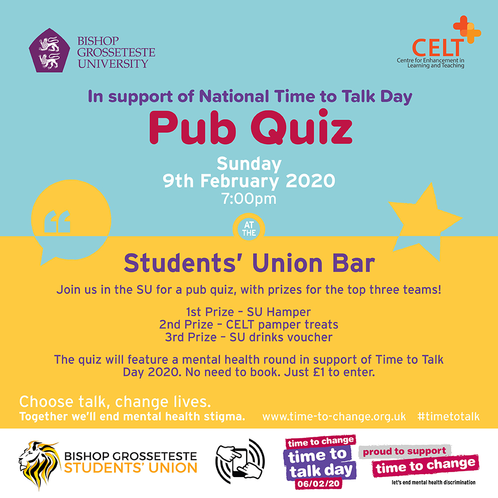 BGUDigiLearning's tweet photo. Another great event happening at BGU for our students, as part of the Time to Talk Day 2020. Visit https://t.co/t4Coi1s5mM for information on how you can help your staff and student mental wellbeing. #TimeToTalk https://t.co/B5UTEXLRb6