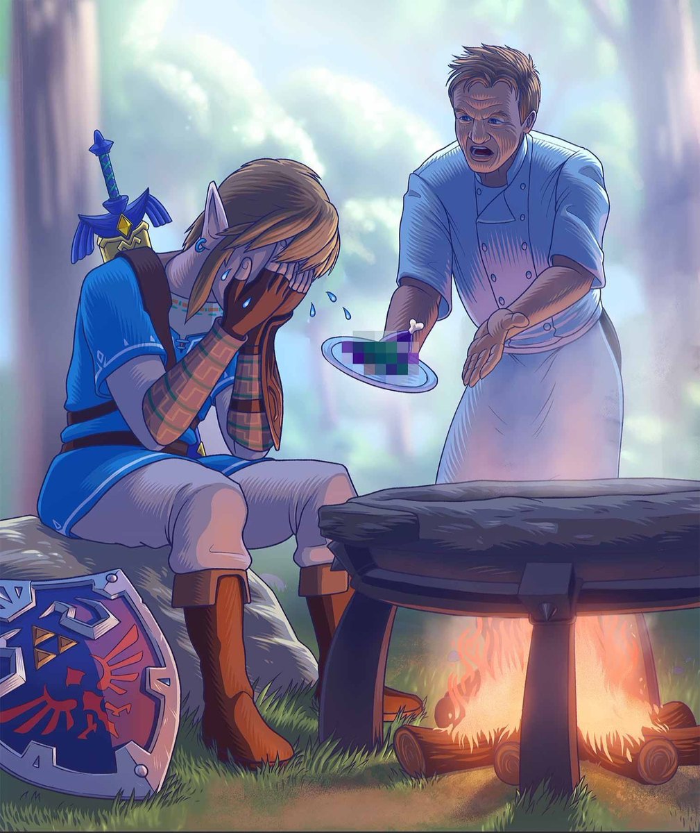 piecesoftofu's tweet photo. @GordonRamsay I don’t know who this artist is, but I want you to know this may be the most amazing thing I have seen in the last few days #BreathoftheWild #link #gordonramsay #thisistrash https://t.co/H2scOF2J0Y